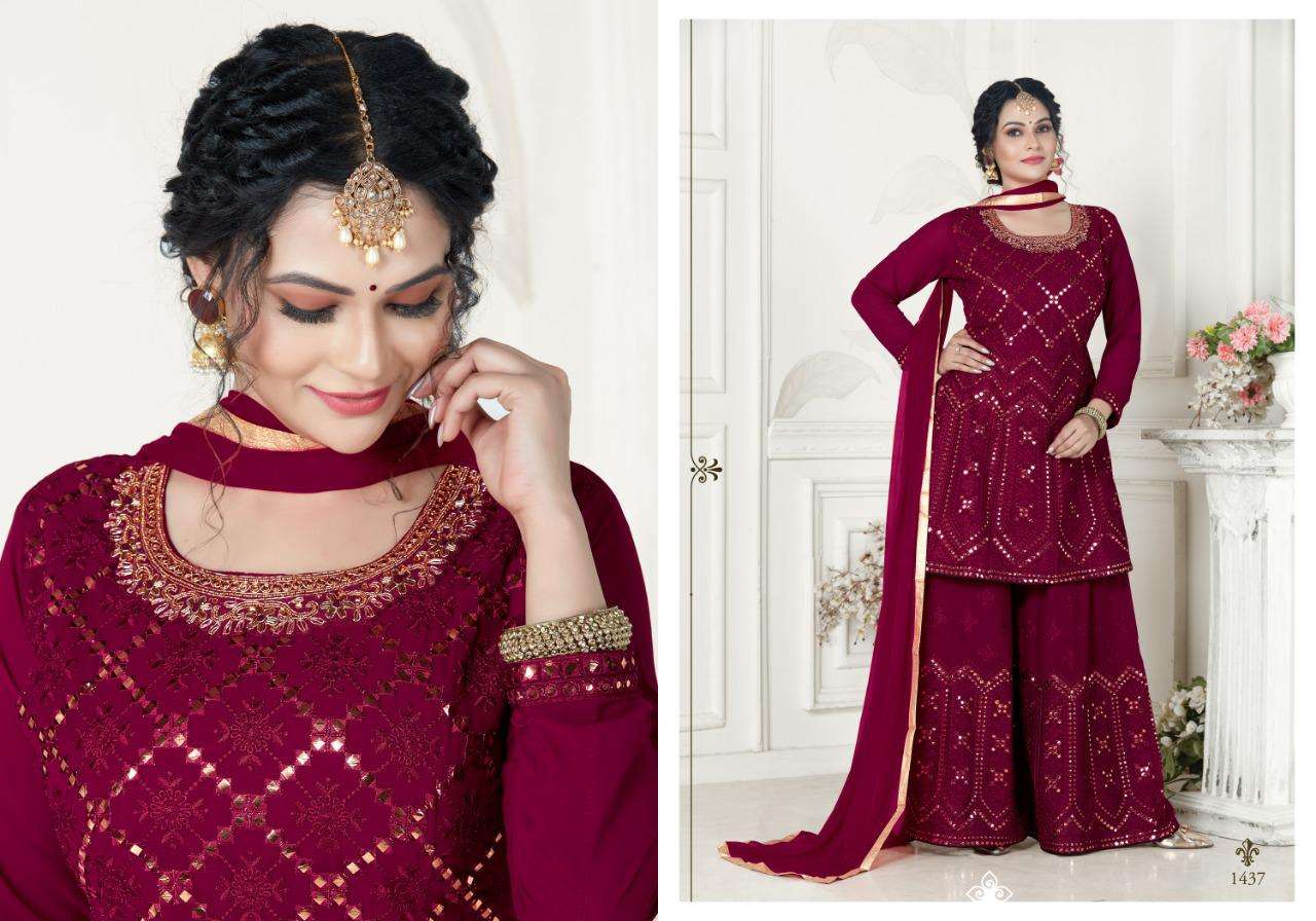 CHINNON VOL-2 BY RANI TRENDZ 1434 TO 1437 SERIES FESTIVE SUITS COLLECTION BEAUTIFUL STYLISH FANCY COLORFUL PARTY WEAR & OCCASIONAL WEAR FAUX GEORGETTE WITH EMBROIDERED DRESSES AT WHOLESALE PRICE