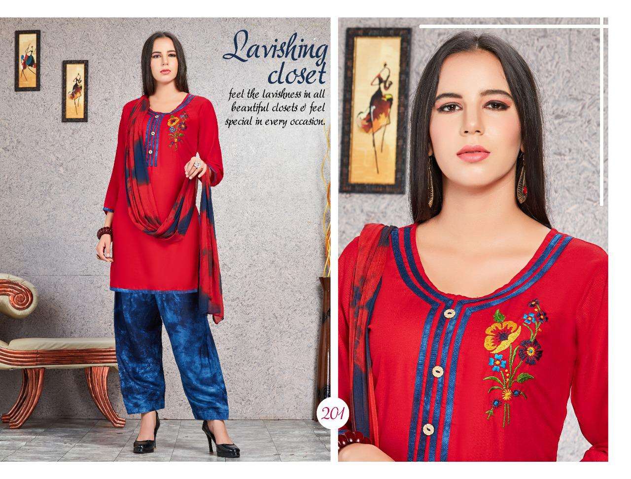 LAGAN BY TRENDY 201 TO 206 SERIES BEAUTIFUL STYLISH FANCY COLORFUL CASUAL WEAR & ETHNIC WEAR & READY TO WEAR RAYON PLAIN DRESSES AT WHOLESALE PRICE
