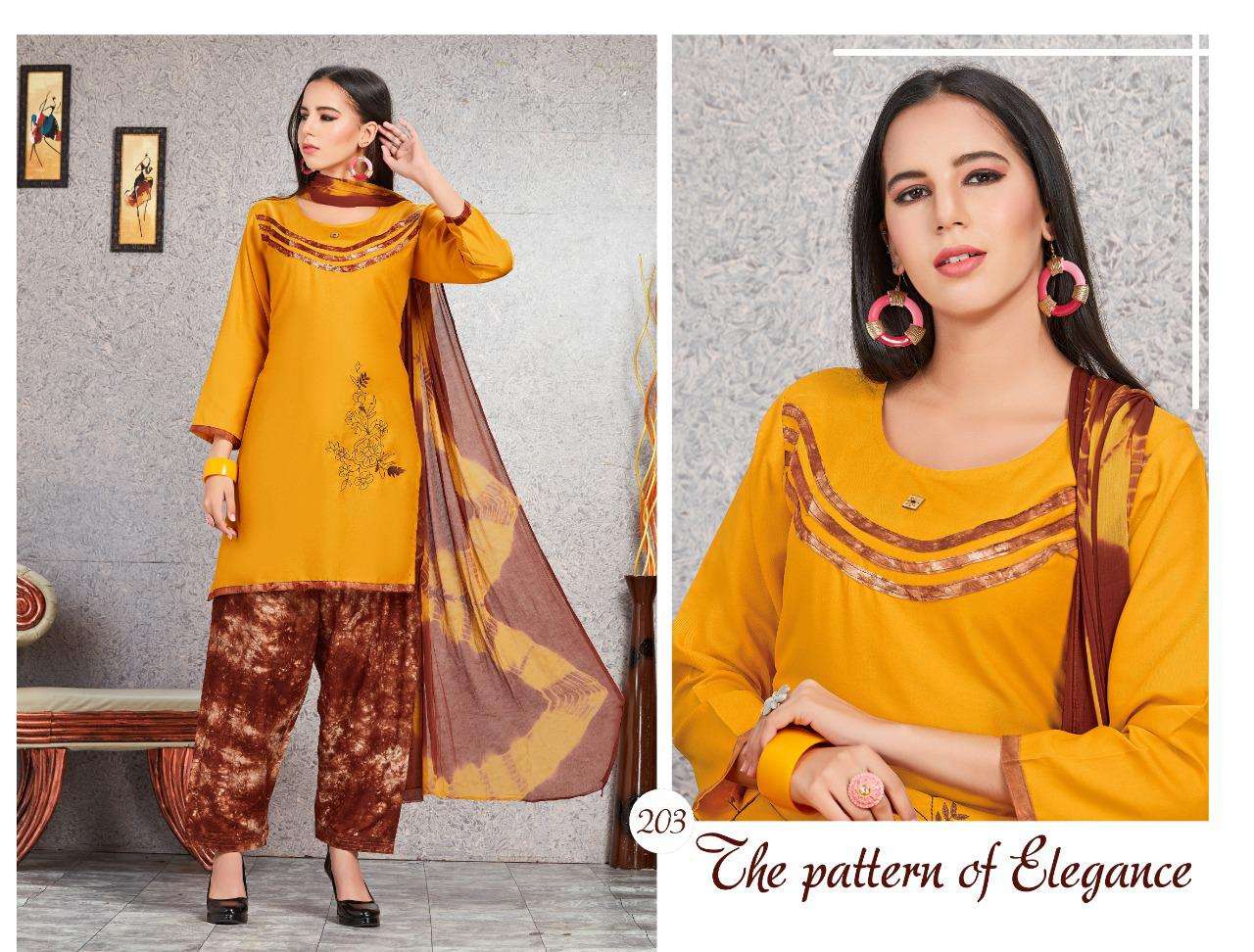 LAGAN BY TRENDY 201 TO 206 SERIES BEAUTIFUL STYLISH FANCY COLORFUL CASUAL WEAR & ETHNIC WEAR & READY TO WEAR RAYON PLAIN DRESSES AT WHOLESALE PRICE