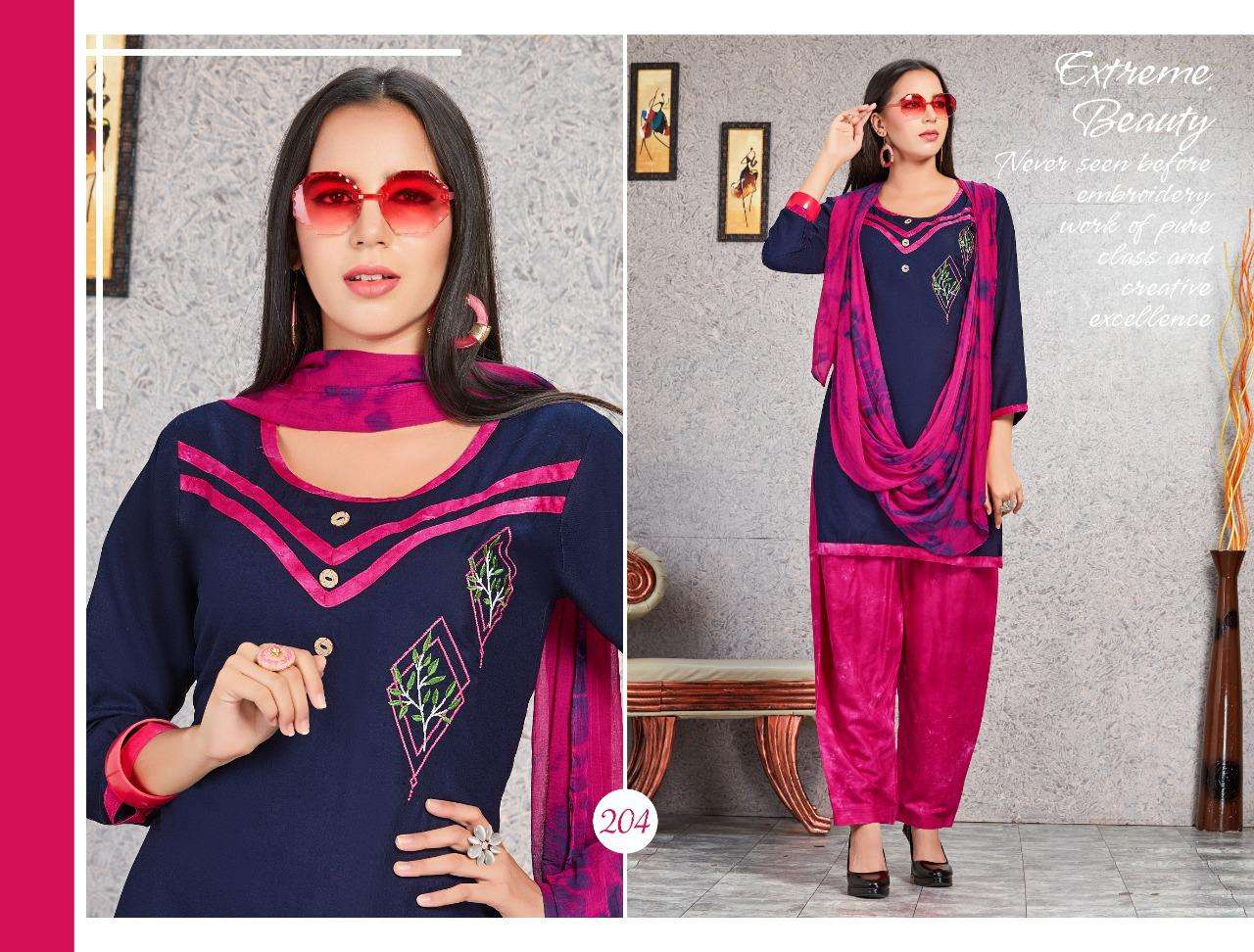 LAGAN BY TRENDY 201 TO 206 SERIES BEAUTIFUL STYLISH FANCY COLORFUL CASUAL WEAR & ETHNIC WEAR & READY TO WEAR RAYON PLAIN DRESSES AT WHOLESALE PRICE