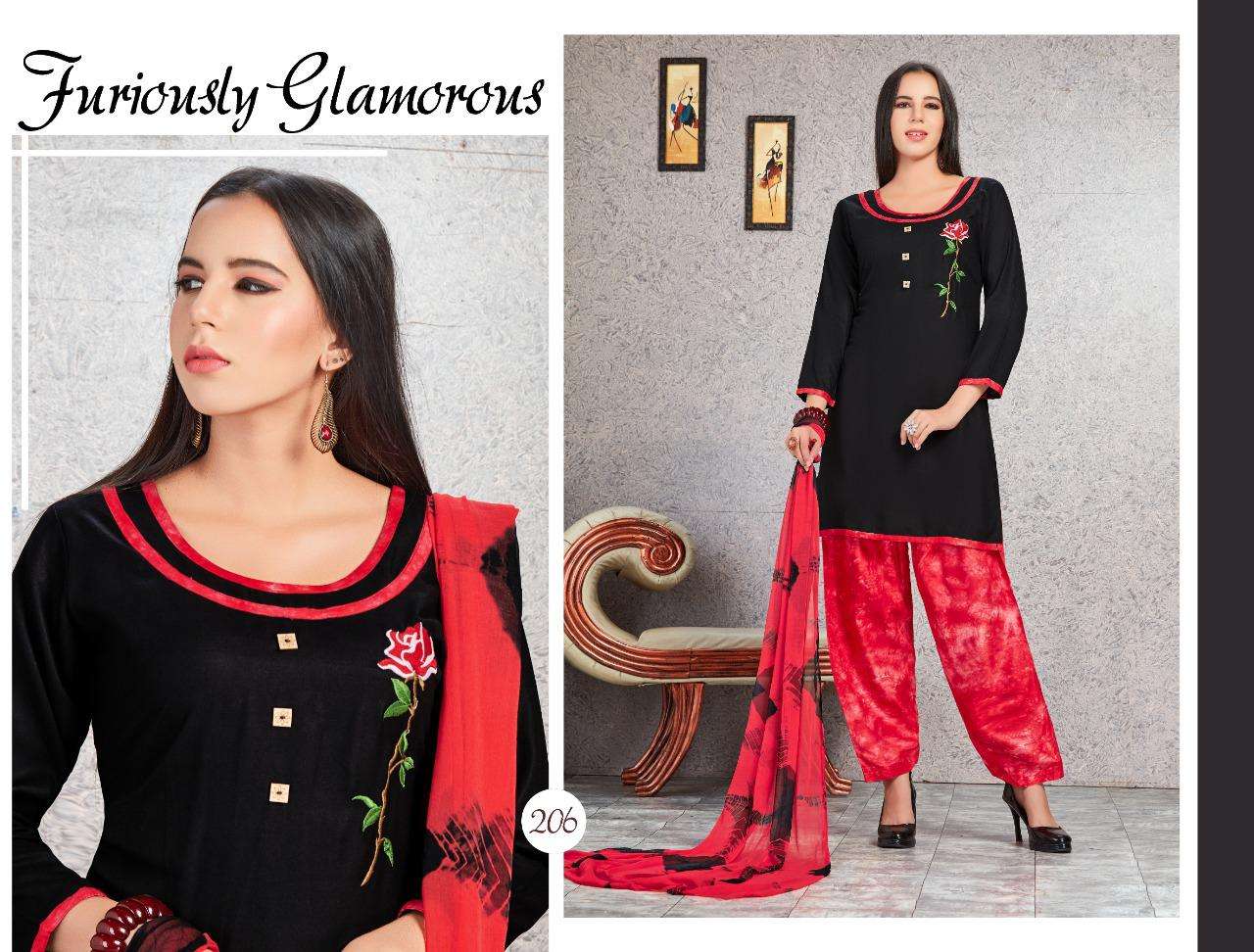 LAGAN BY TRENDY 201 TO 206 SERIES BEAUTIFUL STYLISH FANCY COLORFUL CASUAL WEAR & ETHNIC WEAR & READY TO WEAR RAYON PLAIN DRESSES AT WHOLESALE PRICE