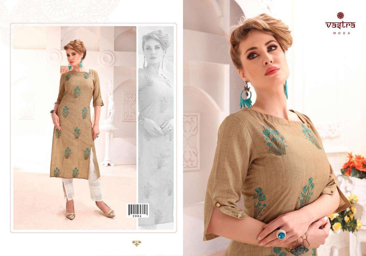 PEARL VOL-1 BY VASTRA MODA 2001 TO 2008 SERIES BEAUTIFUL STYLISH FANCY COLORFUL CASUAL WEAR & ETHNIC WEAR & READY TO WEAR COTTON BLENDED EMBROIDERED KURTIS AT WHOLESALE PRICE