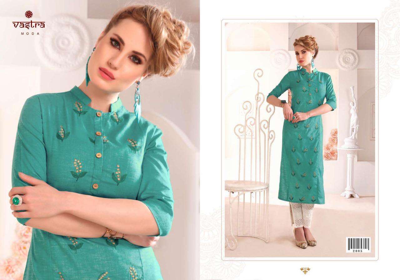 PEARL VOL-1 BY VASTRA MODA 2001 TO 2008 SERIES BEAUTIFUL STYLISH FANCY COLORFUL CASUAL WEAR & ETHNIC WEAR & READY TO WEAR COTTON BLENDED EMBROIDERED KURTIS AT WHOLESALE PRICE