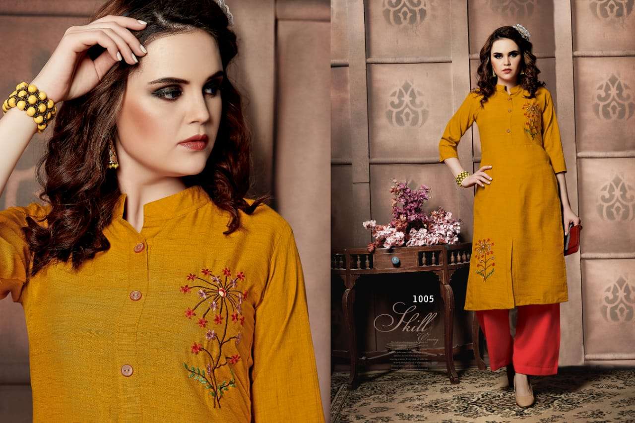 BLING BY ENVY9 1001 TO 1006 SERIES BEAUTIFUL STYLISH FANCY COLORFUL CASUAL WEAR & ETHNIC WEAR & READY TO WEAR KHADI LINEN PRINTED KURTIS AT WHOLESALE PRICE