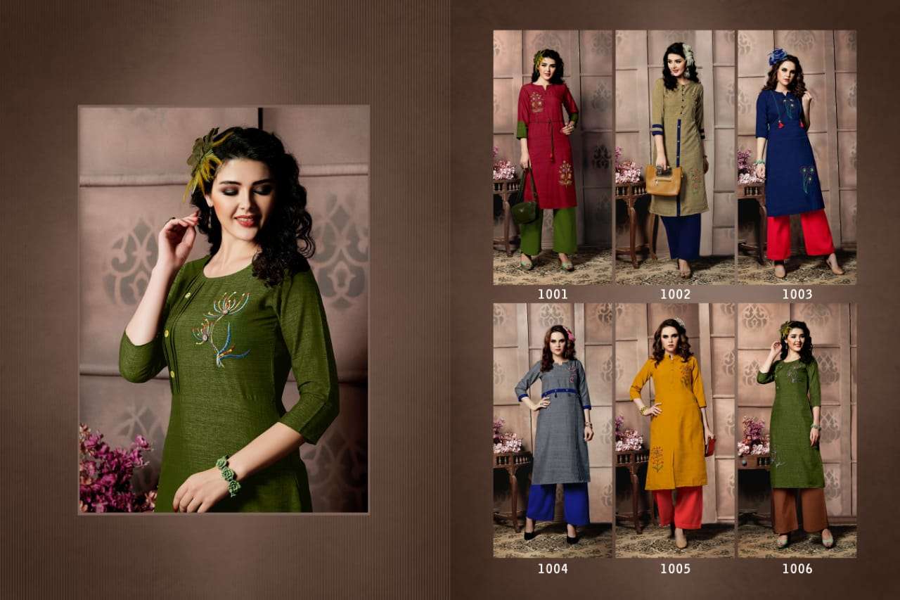 BLING BY ENVY9 1001 TO 1006 SERIES BEAUTIFUL STYLISH FANCY COLORFUL CASUAL WEAR & ETHNIC WEAR & READY TO WEAR KHADI LINEN PRINTED KURTIS AT WHOLESALE PRICE