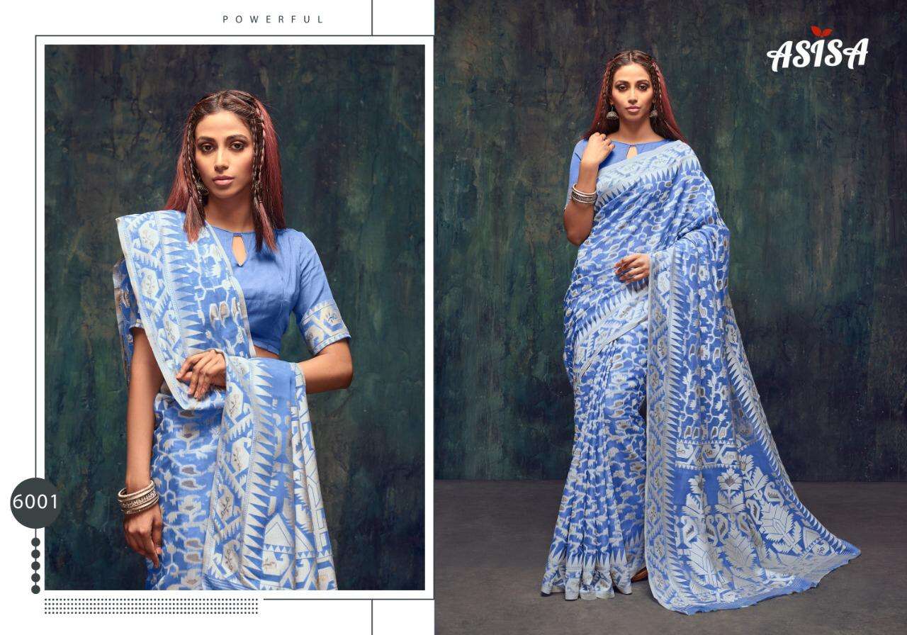 NAYANTARA BY ASISA 6001 TO 6006 SERIES INDIAN TRADITIONAL WEAR COLLECTION BEAUTIFUL STYLISH FANCY COLORFUL PARTY WEAR & OCCASIONAL WEAR COTTON SILK SAREES AT WHOLESALE PRICE