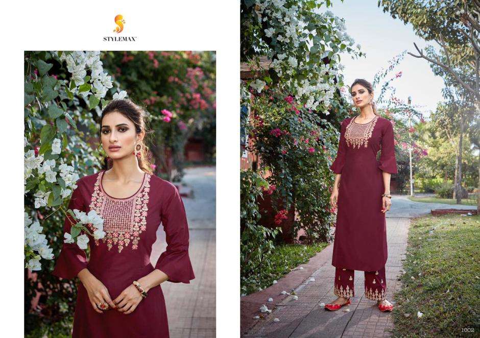 VINTAGE VOL-2 NX BY STYLEMAX BEAUTIFUL STYLISH COLORFUL FANCY PARTY WEAR & ETHNIC WEAR & READY TO WEAR COTTON SILK WITH EMBROIDERY KURTIS WITH BOTTOM AT WHOLESALE PRICE