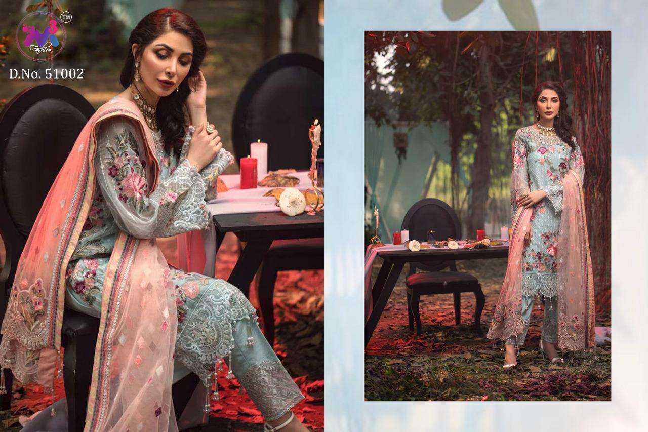 ADANS MELODY BYM3 FASHION 51001 TO 51005 SERIES DESIGNER FESTIVE PAKISTANI SUITS COLLECTION BEAUTIFUL STYLISH FANCY COLORFUL PARTY WEAR & OCCASIONAL WEAR FAUX GEORGETTE WITH EMBROIDERED DRESSES AT WHOLESALE PRICE