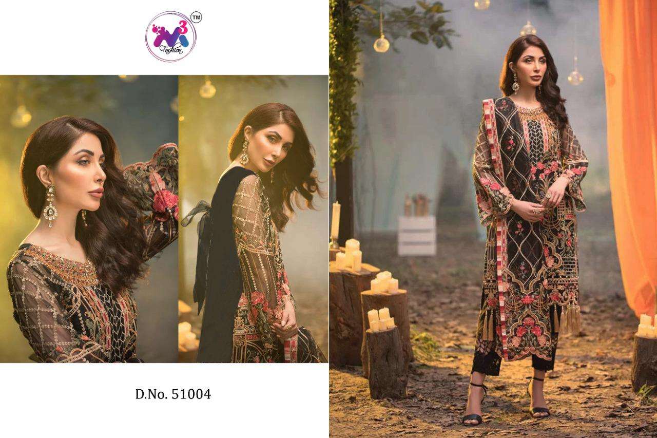 ADANS MELODY BYM3 FASHION 51001 TO 51005 SERIES DESIGNER FESTIVE PAKISTANI SUITS COLLECTION BEAUTIFUL STYLISH FANCY COLORFUL PARTY WEAR & OCCASIONAL WEAR FAUX GEORGETTE WITH EMBROIDERED DRESSES AT WHOLESALE PRICE