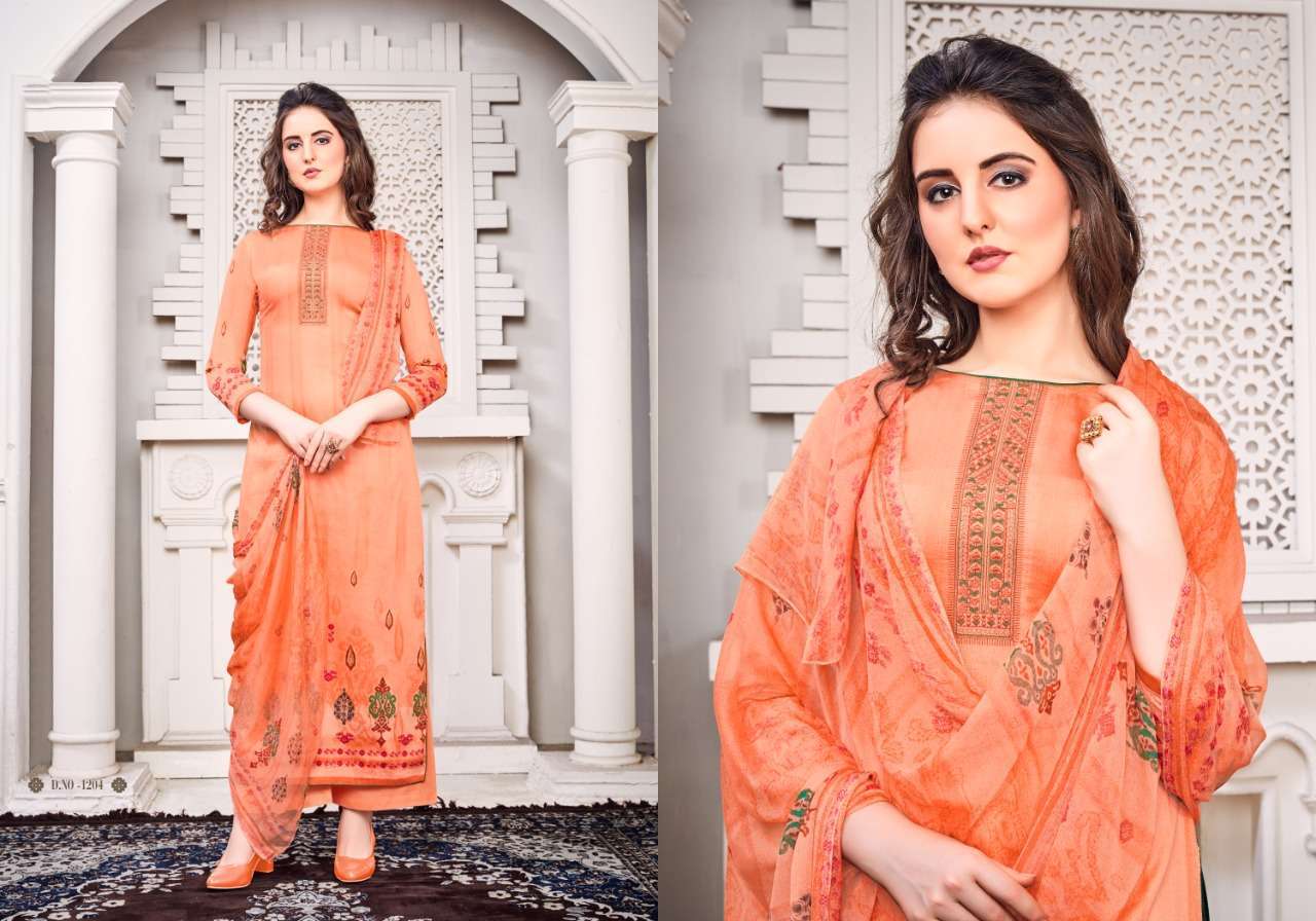 ZUBA BY RUHAAB 1200 TO 1209 SERIES DESIGNER SHARARA SUITS COLLECTION BEAUTIFUL STYLISH FANCY COLORFUL PARTY WEAR & OCCASIONAL WEAR JAM SILK EMBROIDERED DRESSES AT WHOLESALE PRICE