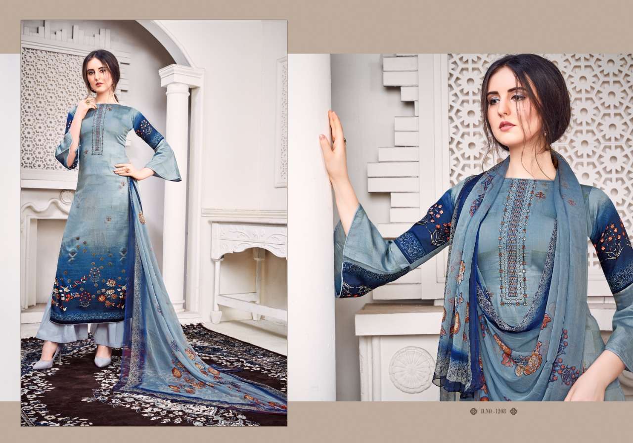 ZUBA BY RUHAAB 1200 TO 1209 SERIES DESIGNER SHARARA SUITS COLLECTION BEAUTIFUL STYLISH FANCY COLORFUL PARTY WEAR & OCCASIONAL WEAR JAM SILK EMBROIDERED DRESSES AT WHOLESALE PRICE