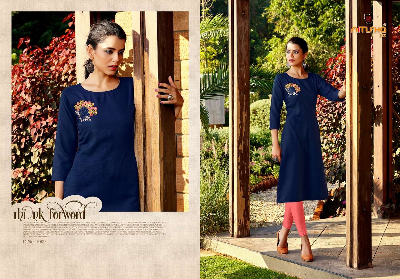 MUL MUL BY NITISHA NX 1001 TO 1012 SERIES STYLISH FANCY BEAUTIFUL COLORFUL CASUAL WEAR & ETHNIC WEAR HEAVY SOFT COTTON SLUB KURTIS AT WHOLESALE PRICE