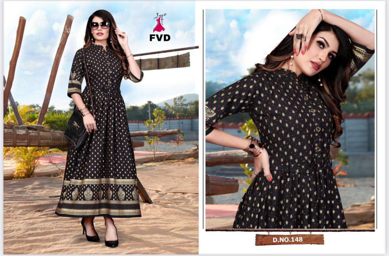 RANG VOL-3 BY FVD 145 TO 154 BEAUTIFUL STYLISH FANCY COLORFUL CASUAL WEAR & ETHNIC WEAR & READY TO WEAR RAYON PRINTED GOWNS AT WHOLESALE PRICE