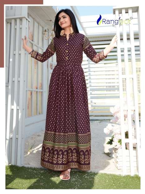 SHEHNAAZ VOL-4 BY RANGJYOT FASHION 401 TO 410 SERIES BEAUTIFUL STYLISH FANCY COLORFUL CASUAL WEAR & ETHNIC WEAR & READY TO WEAR RAYON PRINTED KURTIS AT WHOLESALE PRICE