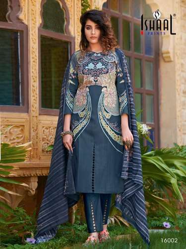 GULMOHAR VOL-16 BY ISHAAL PRINT 16001 TO 16010 SERIES BEAUTIFUL SUITS STYLISH FANCY COLORFUL PARTY WEAR & OCCASIONAL WEAR PURE LAWN PRINTED DRESSES AT WHOLESALE PRICE