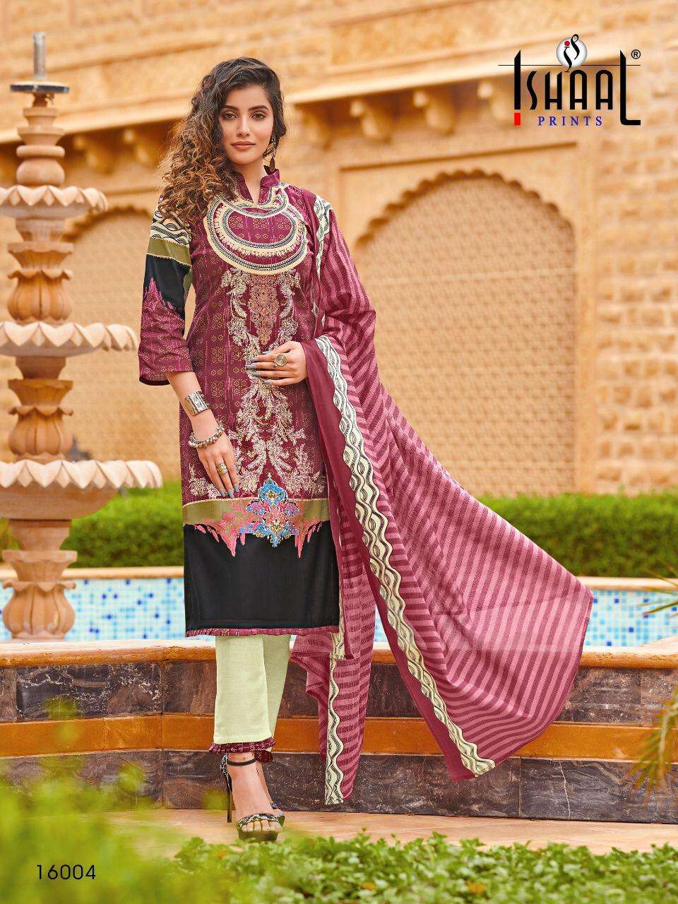 GULMOHAR VOL-16 BY ISHAAL PRINT 16001 TO 16010 SERIES BEAUTIFUL SUITS STYLISH FANCY COLORFUL PARTY WEAR & OCCASIONAL WEAR PURE LAWN PRINTED DRESSES AT WHOLESALE PRICE