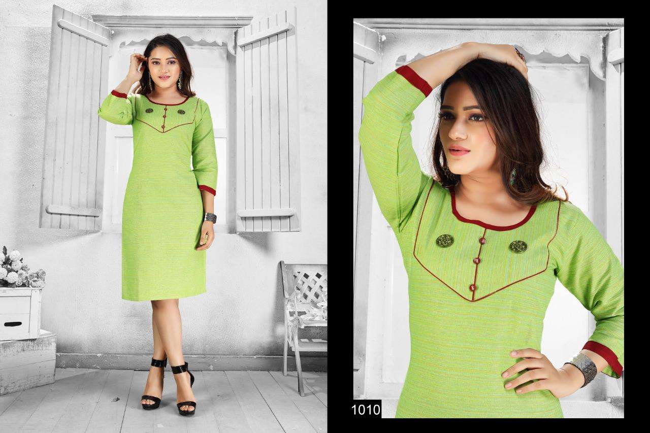 REEVA BY S S KURTIS 1001 TO 1010 SERIES BEAUTIFUL COLORFUL STYLISH FANCY CASUAL WEAR & ETHNIC WEAR & READY TO WEAR COTTON PRINTED KURTIS AT WHOLESALE PRICE