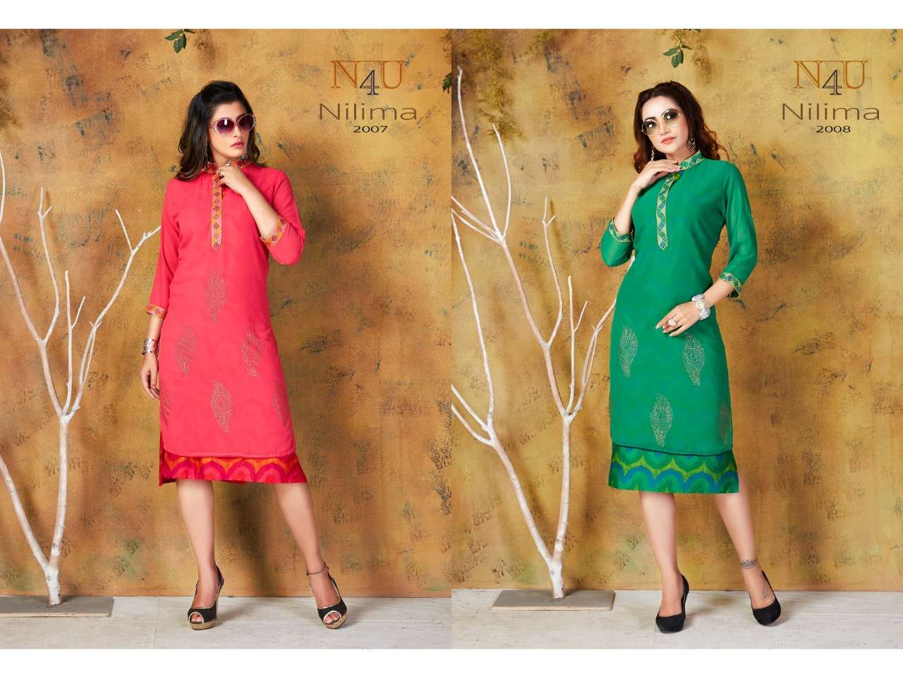 NILIMA BY N4U 2001 TO 2010 SERIES BEAUTIFUL COLORFUL STYLISH FANCY CASUAL WEAR & ETHNIC WEAR & READY TO WEAR GEORGETTE EMBROIDERED KURTIS AT WHOLESALE PRICE