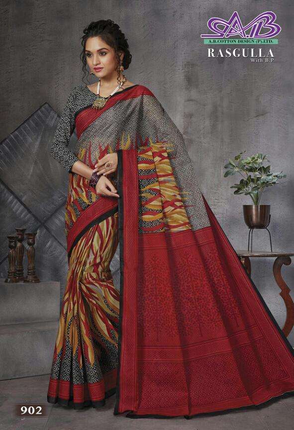 RASGULLA BY AB 900 TO 914 SERIES INDIAN TRADITIONAL WEAR COLLECTION BEAUTIFUL STYLISH FANCY COLORFUL PARTY WEAR & OCCASIONAL WEAR MUL MUL COTTON SAREES AT WHOLESALE PRICE