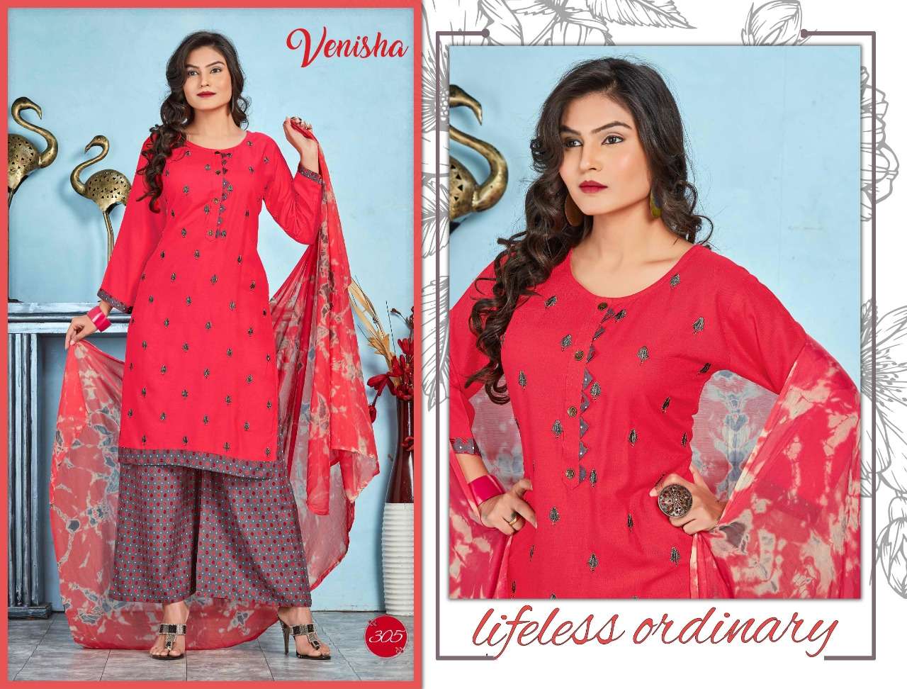 KASHAF VOL-2 BY VENISHA 301 TO 306 SERIES SUITS BEAUTIFUL FANCY COLORFUL STYLISH PARTY WEAR & OCCASIONAL WEAR RAYON EMBROIDERY DRESSES AT WHOLESALE PRICE