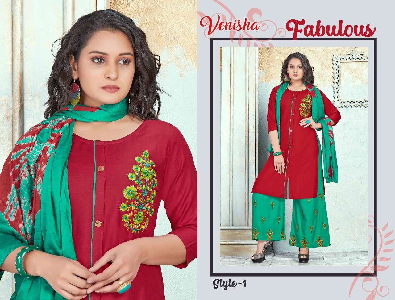 NATURAL BY VENISHA 01 TO 06 SERIES STYLISH FANCY BEAUTIFUL COLORFUL CASUAL WEAR & ETHNIC WEAR RAYON EMBROIDERED DRESSES AT WHOLESALE PRICE