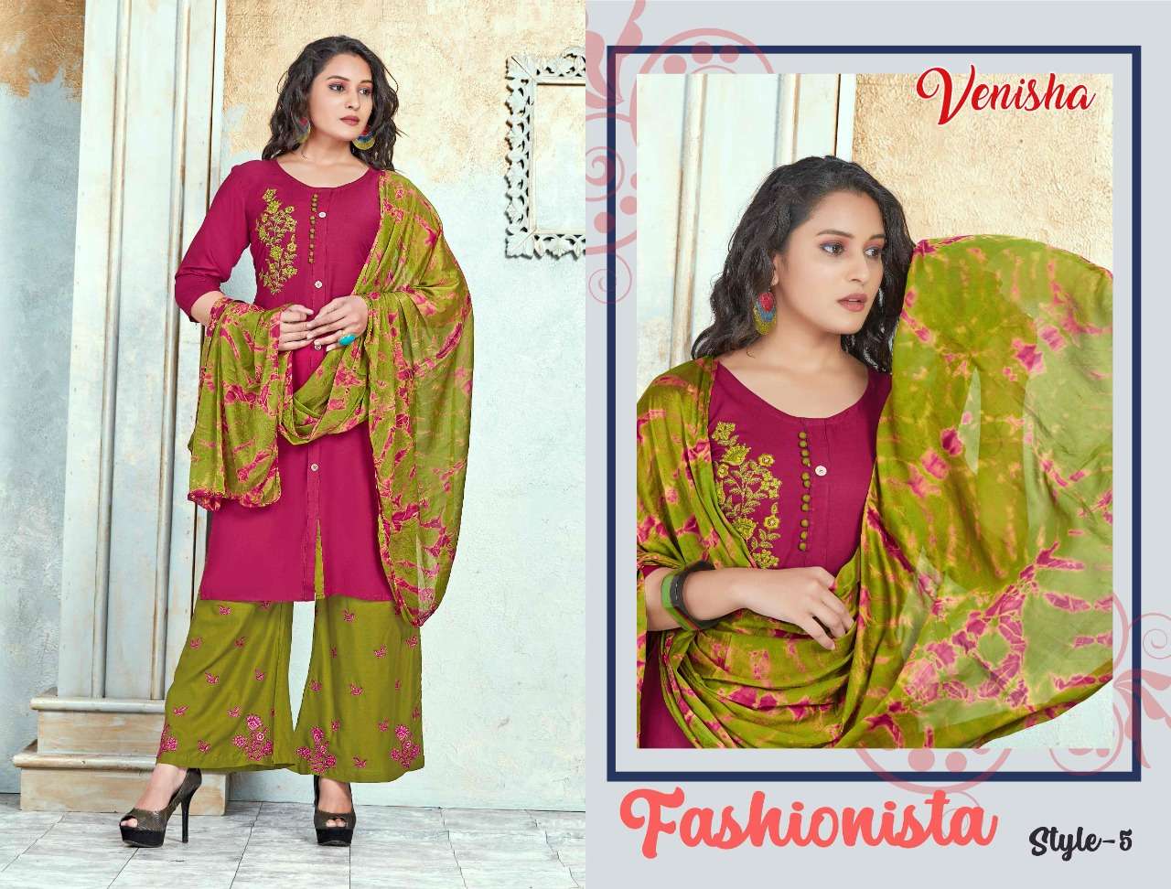 NATURAL BY VENISHA 01 TO 06 SERIES STYLISH FANCY BEAUTIFUL COLORFUL CASUAL WEAR & ETHNIC WEAR RAYON EMBROIDERED DRESSES AT WHOLESALE PRICE