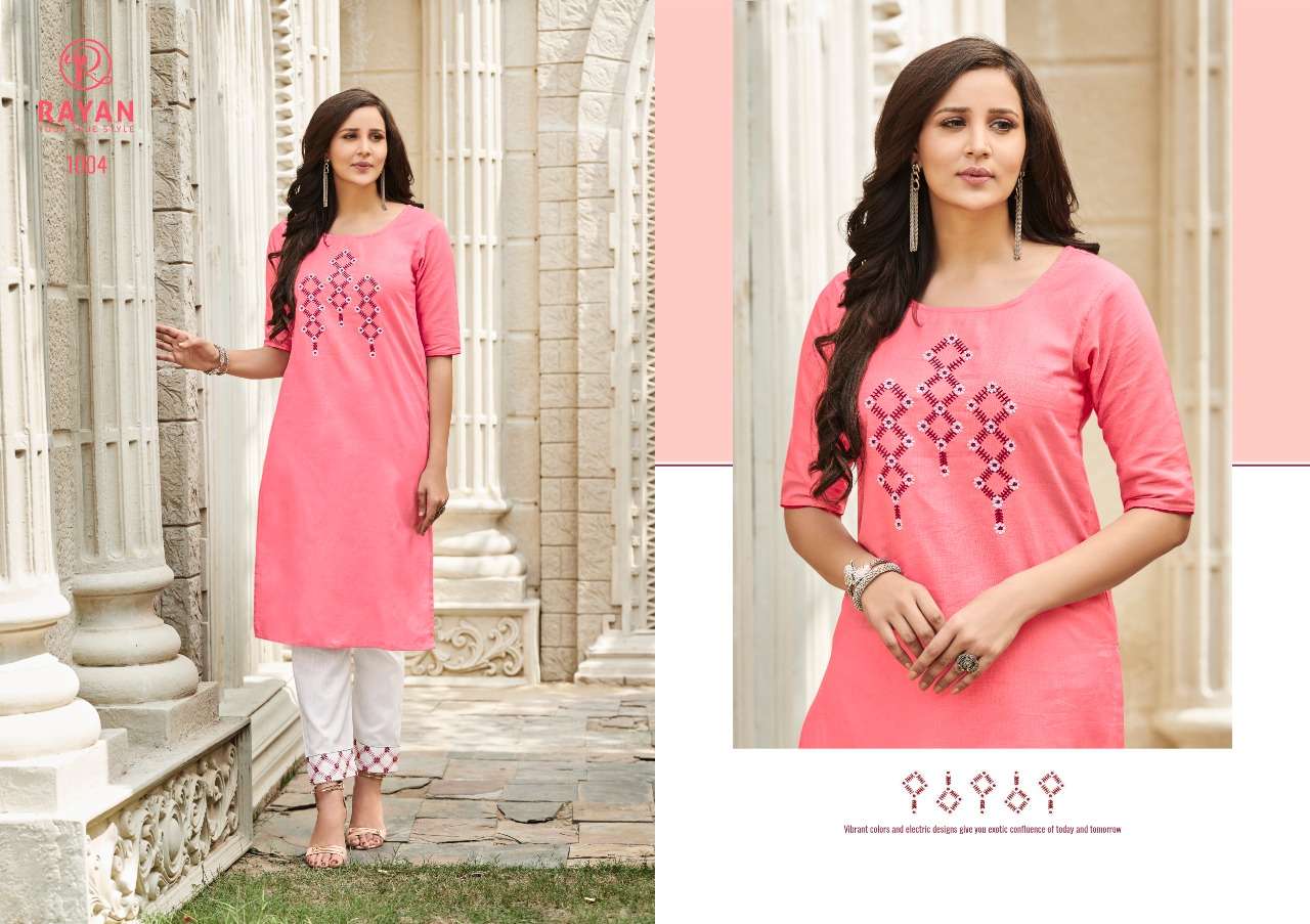 TARASA VOL-1 BY RAYAN 1001 TO 1006 SERIES DESIGNER BEAUTIFUL STYLISH FANCY COLORFUL PARTY WEAR & OCCASIONAL WEAR HEAVY COTTON PRINTED KURTIS WITH BOTTOM AT WHOLESALE PRICE