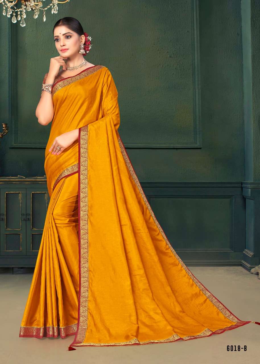 DOODH MALAI BY INDIAN WOMEN 6018-A TO 6018-H SERIES INDIAN TRADITIONAL WEAR COLLECTION BEAUTIFUL STYLISH FANCY COLORFUL PARTY WEAR & OCCASIONAL WEAR VICHITRA SILK SAREES AT WHOLESALE PRICE