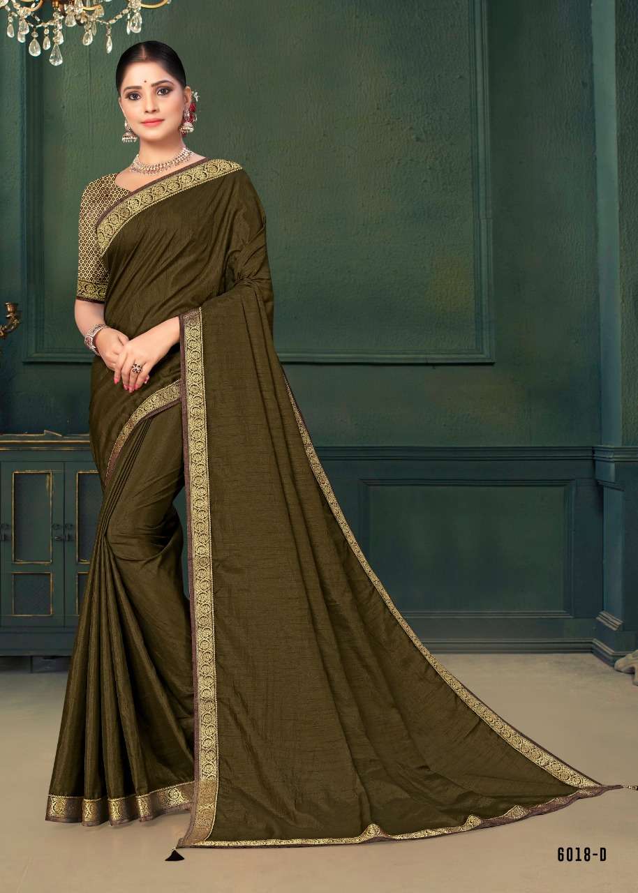 DOODH MALAI BY INDIAN WOMEN 6018-A TO 6018-H SERIES INDIAN TRADITIONAL WEAR COLLECTION BEAUTIFUL STYLISH FANCY COLORFUL PARTY WEAR & OCCASIONAL WEAR VICHITRA SILK SAREES AT WHOLESALE PRICE