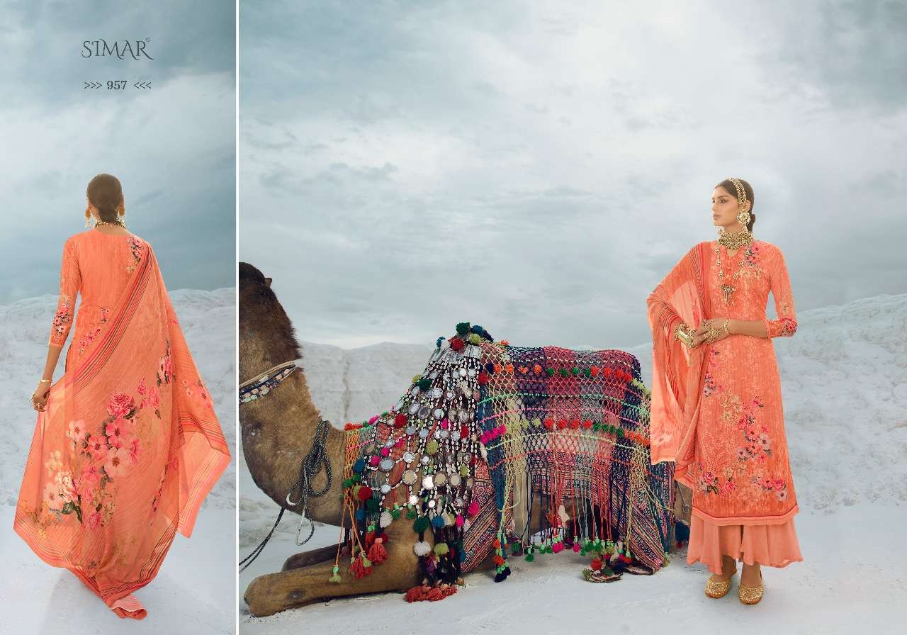 FLORENCIA BY GLOSSY 954 TO 961 SERIES DESIGNER SUITS COLLECTION BEAUTIFUL STYLISH FANCY COLORFUL PARTY WEAR & OCCASIONAL WEAR PURE LAWN COTTON EMBROIDERED DRESSES AT WHOLESALE PRICE