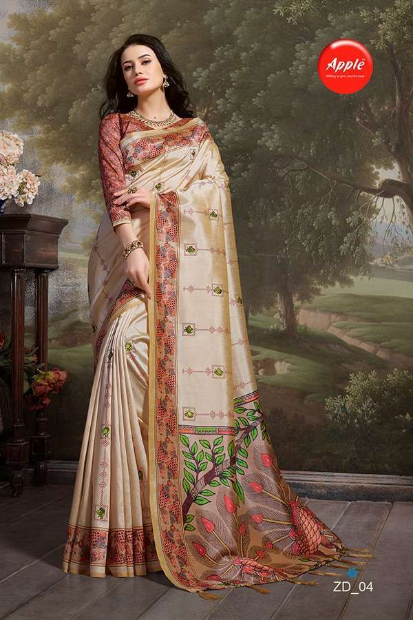 ZODIAC BY APPLE 01 TO 08 SERIES INDIAN TRADITIONAL WEAR COLLECTION BEAUTIFUL STYLISH FANCY COLORFUL PARTY WEAR & OCCASIONAL WEAR SILK SAREES AT WHOLESALE PRICE
