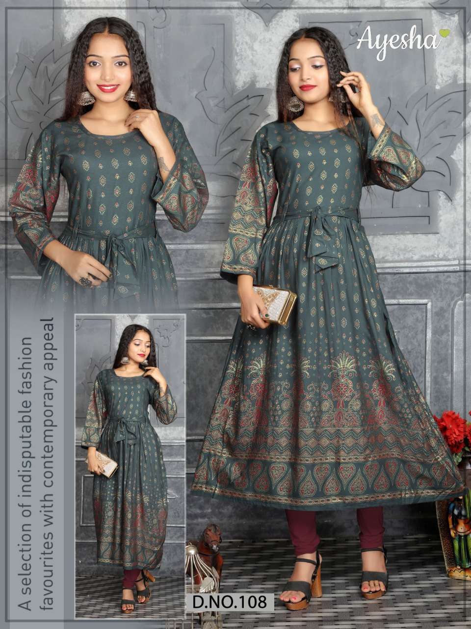SUJAN BY AYESHA 101 TO 108 SERIES BEAUTIFUL COLORFUL STYLISH FANCY CASUAL WEAR & ETHNIC WEAR & READY TO WEAR RAYON PRINTED KURTIS AT WHOLESALE PRICE