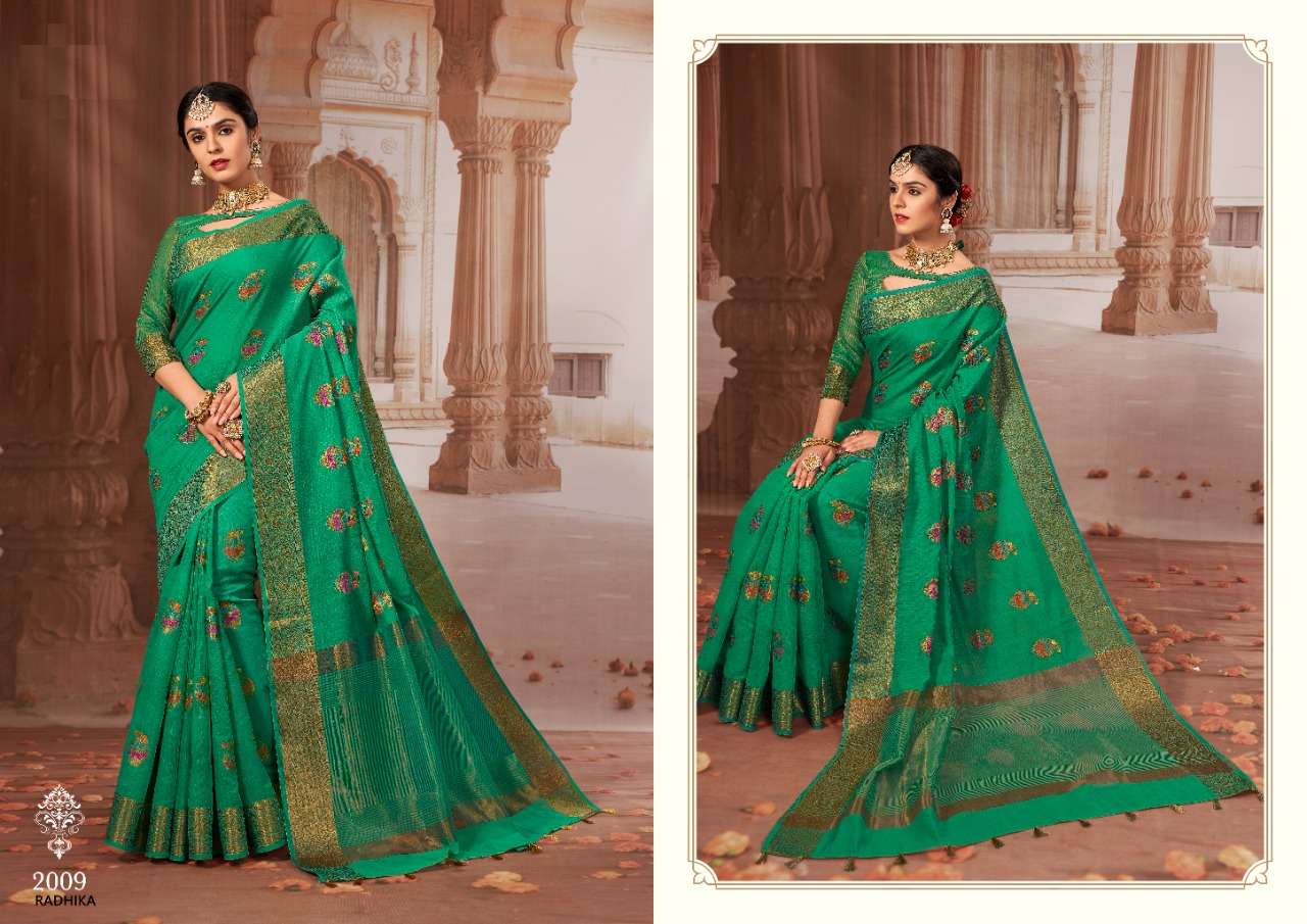 RADHIKA BY SHREE MATARAM 2001 TO 2012 SERIES INDIAN TRADITIONAL WEAR COLLECTION BEAUTIFUL STYLISH FANCY COLORFUL PARTY WEAR & OCCASIONAL WEAR CHANDERI COTTON SAREES AT WHOLESALE PRICE