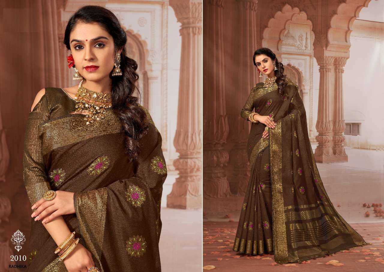 RADHIKA BY SHREE MATARAM 2001 TO 2012 SERIES INDIAN TRADITIONAL WEAR COLLECTION BEAUTIFUL STYLISH FANCY COLORFUL PARTY WEAR & OCCASIONAL WEAR CHANDERI COTTON SAREES AT WHOLESALE PRICE