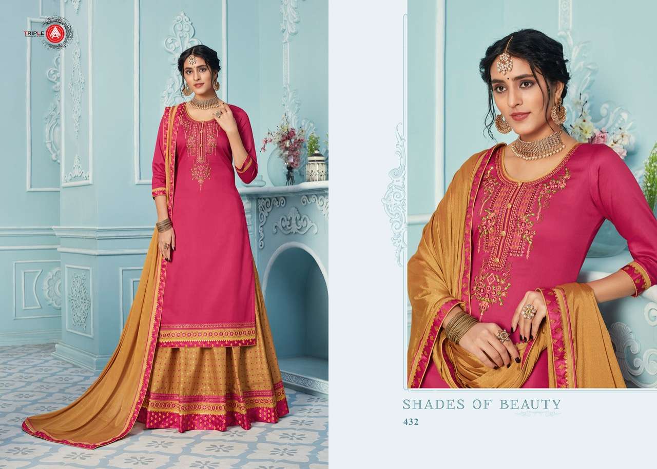 KADAMBRI VOL-4 BY TRIPLE AAA 431 TO 436 DESIGNER FESTIVE SUITS COLLECTION BEAUTIFUL STYLISH FANCY COLORFUL PARTY WEAR & OCCASIONAL WEAR SILK EMBROIDERED DRESSES AT WHOLESALE PRICE