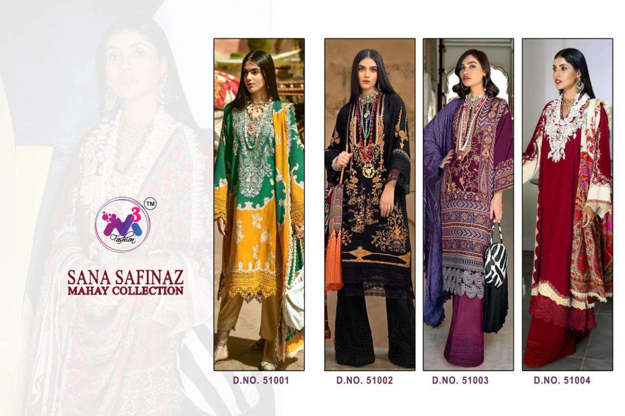 SANA SAFINAZ MAHAY COLLECTION BY M3 FASHION 15001 TO 15004 SERIES BEAUTIFUL PAKISTANI SUITS COLORFUL STYLISH FANCY CASUAL WEAR & ETHNIC WEAR JAM COTTON WITH EMBROIDERY DRESSES AT WHOLESALE PRICE