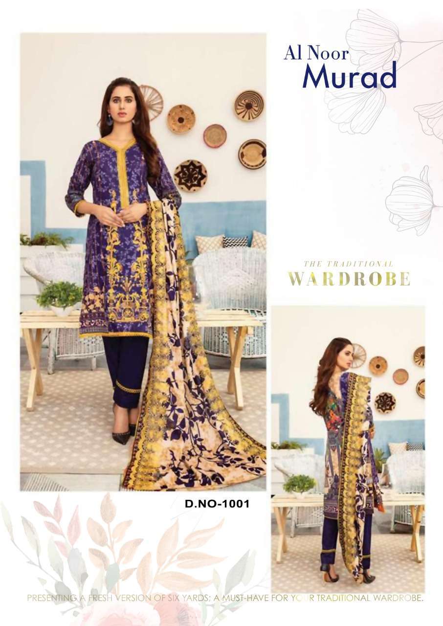 MURAD BY FAB M 1001 TO 1008 SERIES BEAUTIFUL SUITS COLORFUL STYLISH FANCY CASUAL WEAR & ETHNIC WEAR COTTON DRESSES AT WHOLESALE PRICE