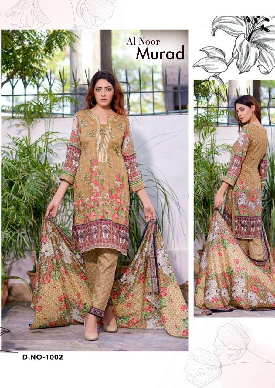 MURAD BY FAB M 1001 TO 1008 SERIES BEAUTIFUL SUITS COLORFUL STYLISH FANCY CASUAL WEAR & ETHNIC WEAR COTTON DRESSES AT WHOLESALE PRICE