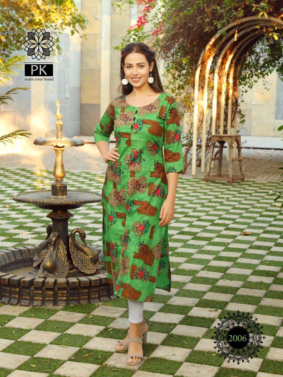 FASHION TREND VOL-2 BY PK 2001 TO 2007 SERIES STYLISH FANCY BEAUTIFUL COLORFUL CASUAL WEAR & ETHNIC WEAR HEAVY COTTON KURTIS AT WHOLESALE PRICE