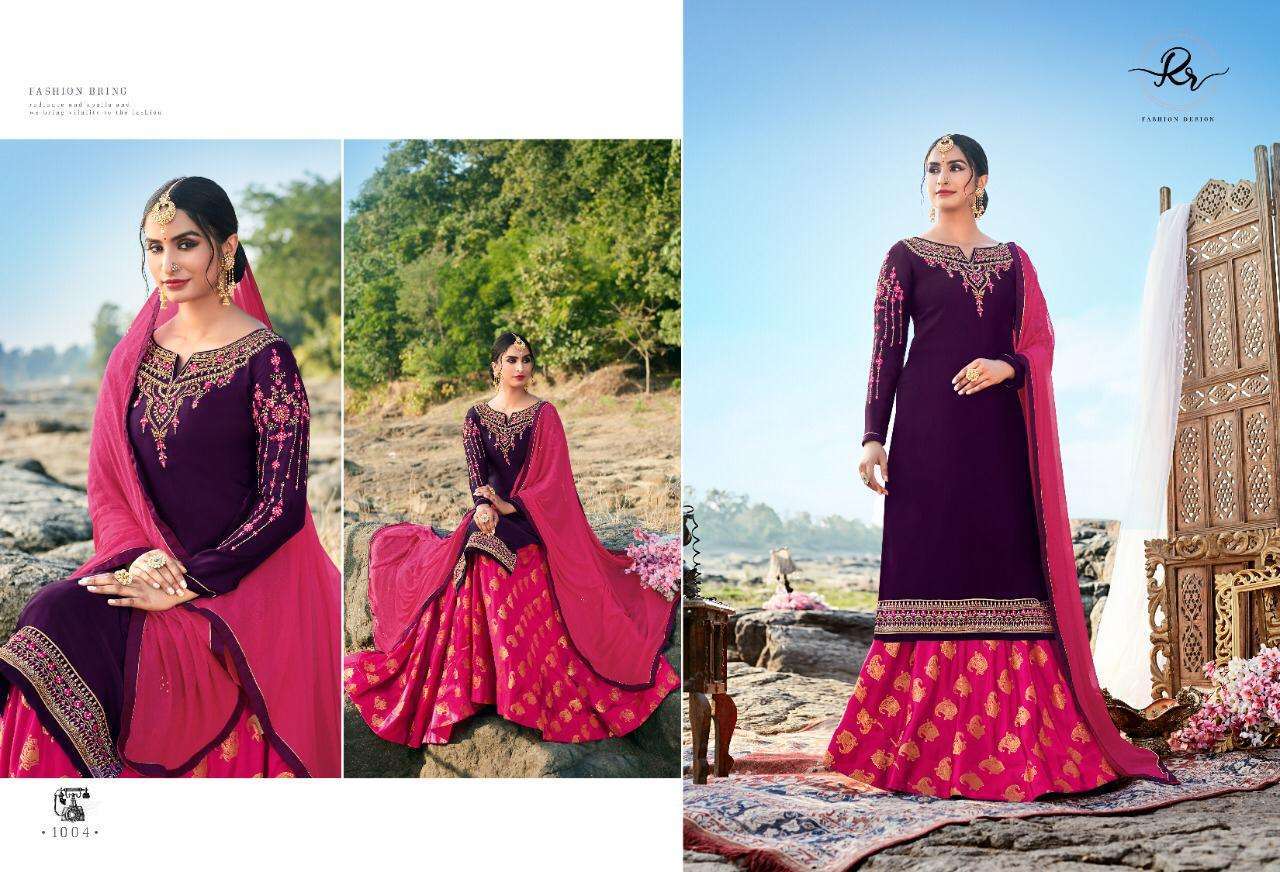 RISHIRAJ VOL-1 BY RISHIRAJ 1001 TO 1006 SERIES BEAUTIFUL SUITS STYLISH FANCY COLORFUL CASUAL WEAR & ETHNIC WEAR SATIN GEORGETTE WITH EMBROIDERY DRESSES AT WHOLESALE PRICE