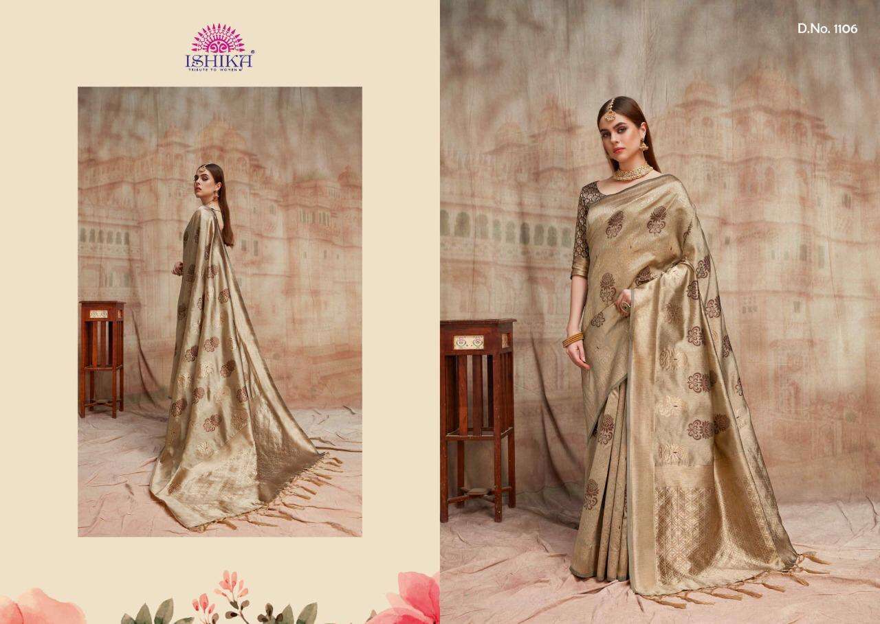 DREAM COLLECTION BY ISHIKA 1101 TO 1108 SERIES INDIAN TRADITIONAL WEAR COLLECTION BEAUTIFUL STYLISH FANCY COLORFUL PARTY WEAR & OCCASIONAL WEAR RICH SILK SAREES AT WHOLESALE PRICE