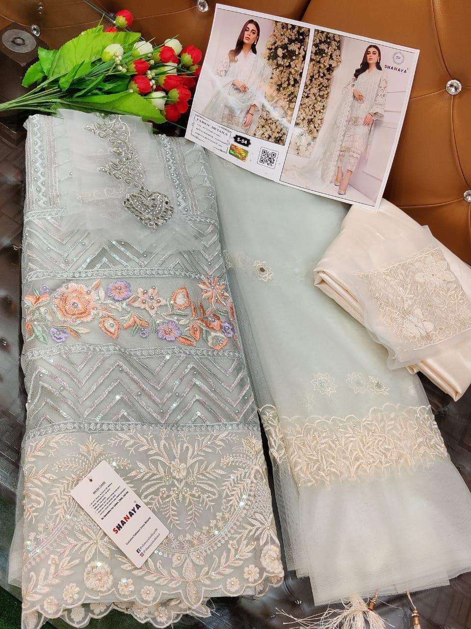 Shanaya Hit Design S-54 By Shanaya Fashion Designer Festive Suits Collection Beautiful Stylish Fancy Colorful Party Wear & Occasional Wear Heavy Butterfly Net Embroidered Dresses At Wholesale Price