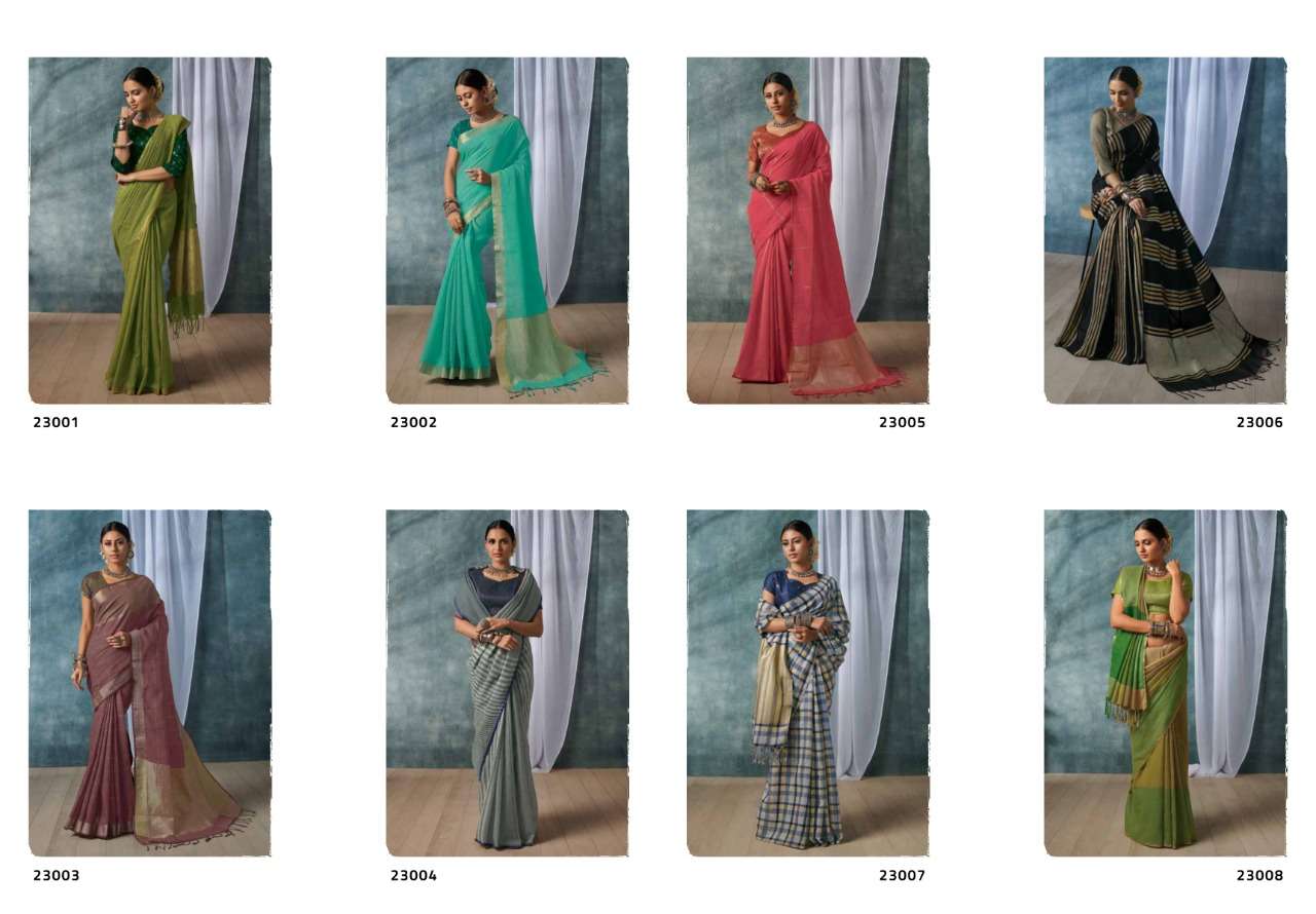 AURA VOL-2 BY SUBHASH SAREES 23001 TO 23008 SERIES INDIAN TRADITIONAL WEAR COLLECTION BEAUTIFUL STYLISH FANCY COLORFUL PARTY WEAR & OCCASIONAL WEAR LINEN SAREES AT WHOLESALE PRICE
