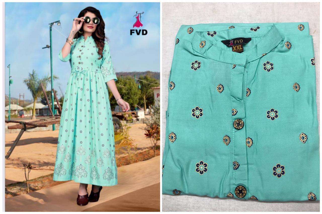 RANG VOL-3 BY FVD 145 TO 154 BEAUTIFUL STYLISH FANCY COLORFUL CASUAL WEAR & ETHNIC WEAR & READY TO WEAR RAYON PRINTED GOWNS AT WHOLESALE PRICE