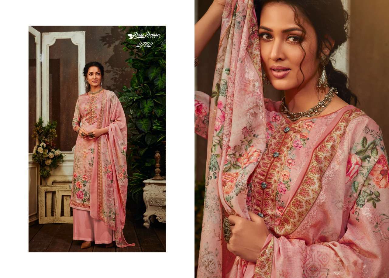 SHALIKA VOL-63 BY SHREE SHALIKA FASHION 2701 TO 2708 SERIES BEAUTIFUL STYLISH SUITS FANCY COLORFUL CASUAL WEAR & ETHNIC WEAR & READY TO WEAR JAM SATIN DIGITAL PRINT WITH WORK DRESSES AT WHOLESALE PRICE