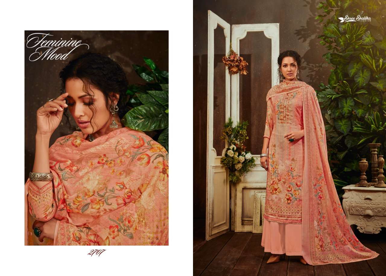 SHALIKA VOL-63 BY SHREE SHALIKA FASHION 2701 TO 2708 SERIES BEAUTIFUL STYLISH SUITS FANCY COLORFUL CASUAL WEAR & ETHNIC WEAR & READY TO WEAR JAM SATIN DIGITAL PRINT WITH WORK DRESSES AT WHOLESALE PRICE