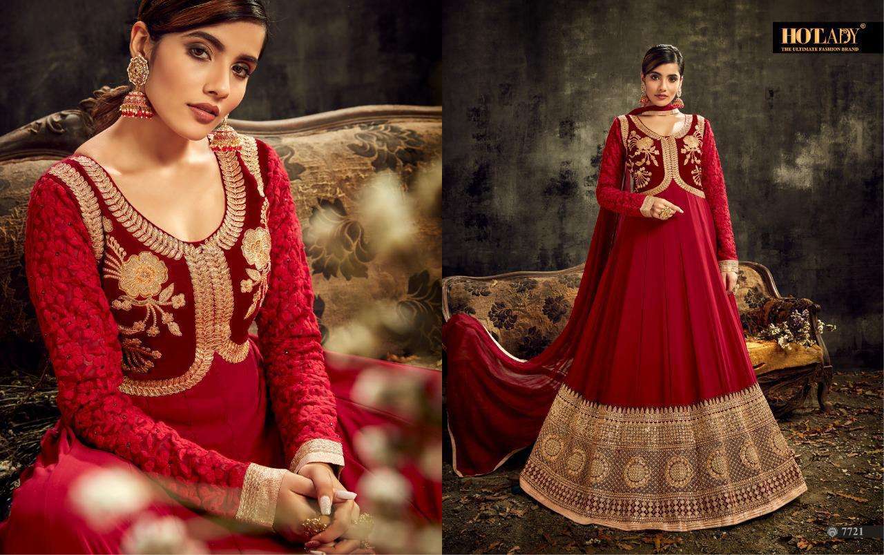 SAREENA BY HOT LADY 7721 TO 7725 SERIES BEAUTIFUL STYLISH SUITS FANCY COLORFUL CASUAL WEAR & ETHNIC WEAR & READY TO WEAR GEORGETTE/SILK/NET EMBROIDERY DRESSES AT WHOLESALE PRICE
