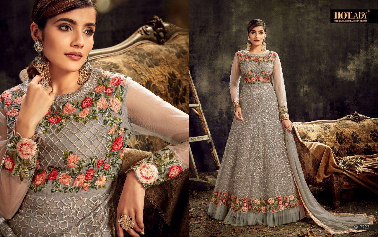 SAREENA BY HOT LADY 7721 TO 7725 SERIES BEAUTIFUL STYLISH SUITS FANCY COLORFUL CASUAL WEAR & ETHNIC WEAR & READY TO WEAR GEORGETTE/SILK/NET EMBROIDERY DRESSES AT WHOLESALE PRICE