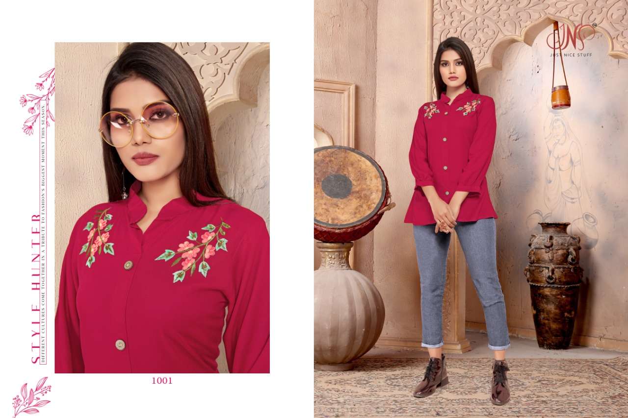 SPARSH BY JNS 1001 TO 1004 SERIES BEAUTIFUL STYLISH FANCY COLORFUL CASUAL WEAR & ETHNIC WEAR & READY TO WEAR HEAVY RAYON TOPS AT WHOLESALE PRICE