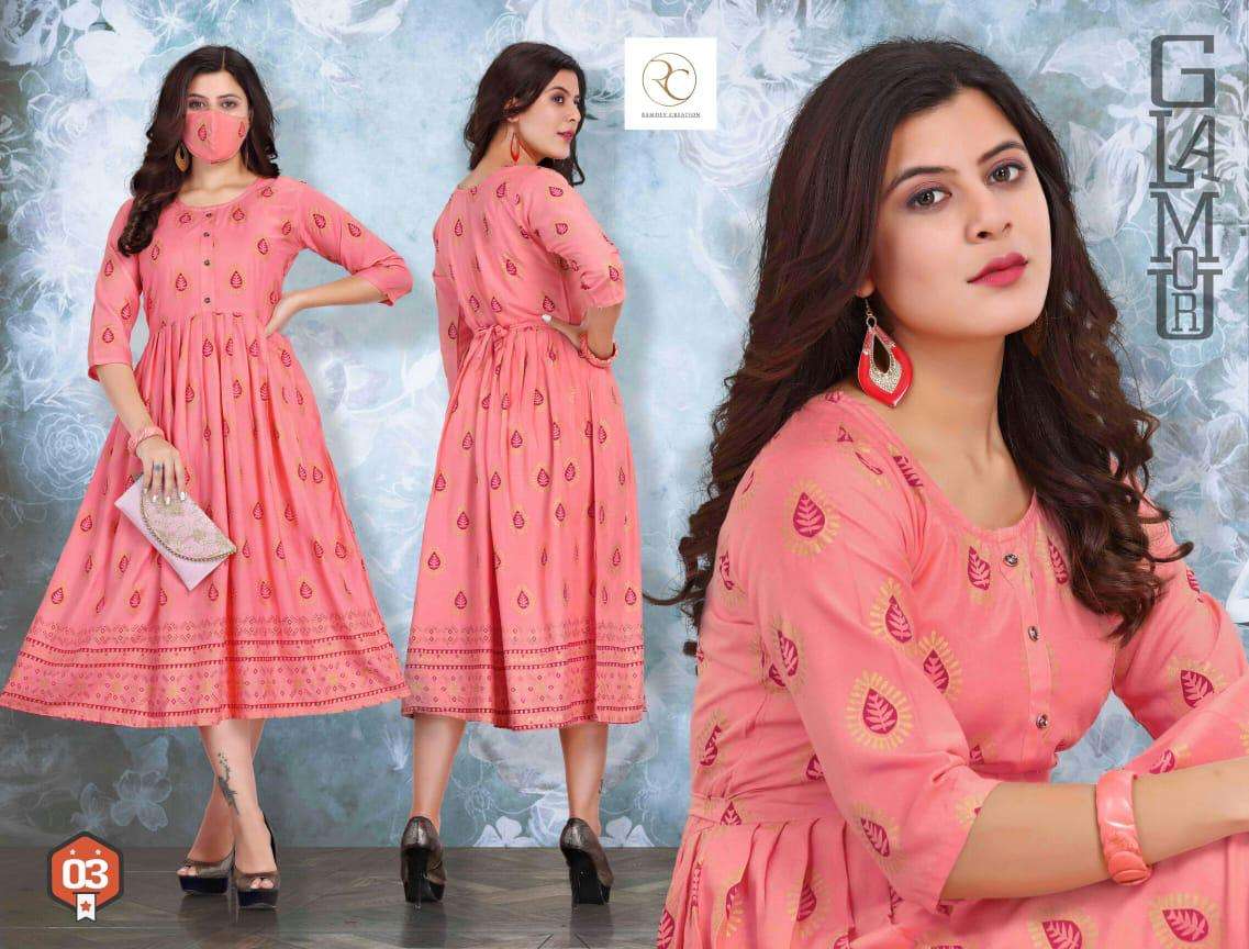GOLDY BY RC 01 TO 08 SERIES BEAUTIFUL STYLISH FANCY COLORFUL CASUAL WEAR & ETHNIC WEAR HEAVY RAYON PRINT KURTIS AT WHOLESALE PRICE